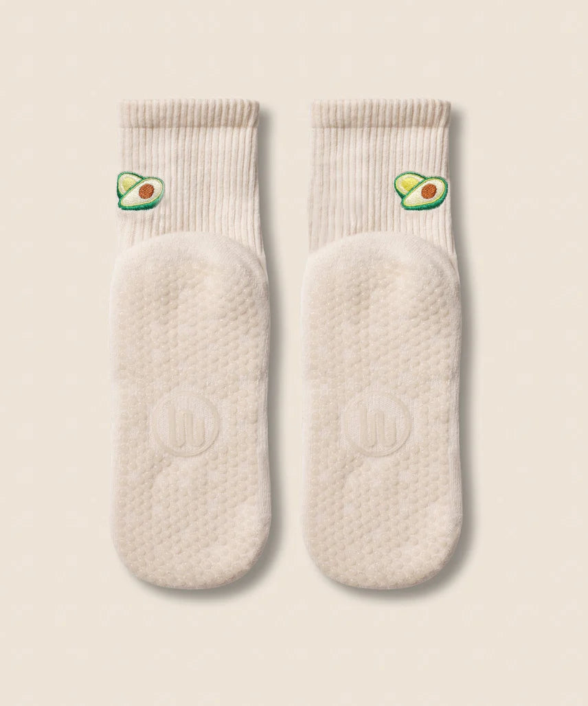 Crew Non Slip Grip Socks - Avocado