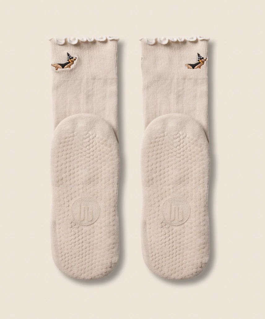 Crew Non Slip Grip Socks - Wicked Weenie Frill
