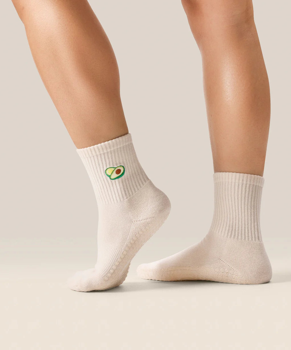 Crew Non Slip Grip Socks - Avocado