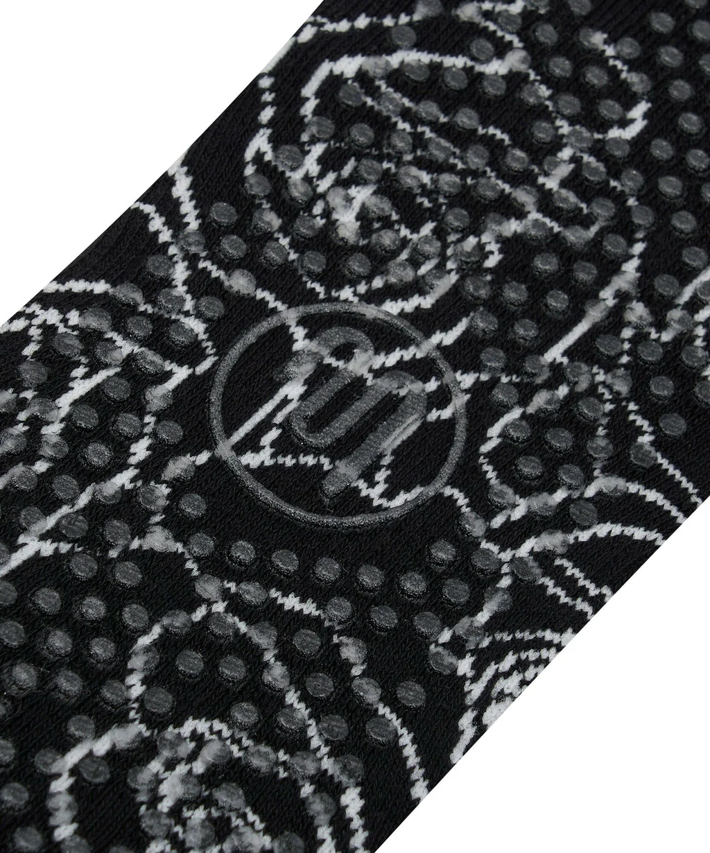 Slide On Non Slip Grip Socks - Rose Garden