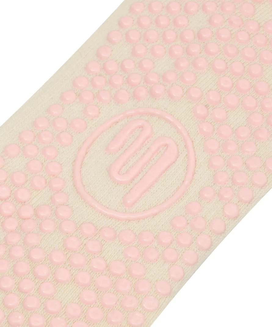 Crew Non Slip Grip Socks - Stripe Vanilla & Sage