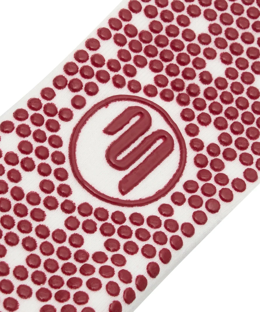 Crew Non Slip Grip Socks - Whimsy Bow White